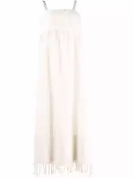 Платье без рукавов с бахромой Fabiana Filippi, нейтральный