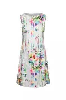 Платье без рукавов с цветочным принтом Conquista, белый