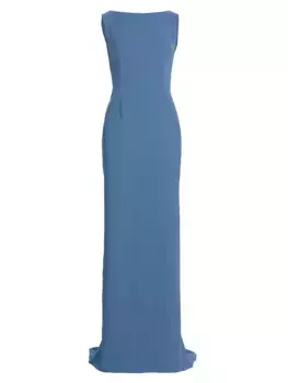 Платье без рукавов с драпированным воротником Catherine Regehr, синий