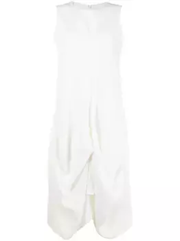 Платье без рукавов с драпировкой Goen.J, белый