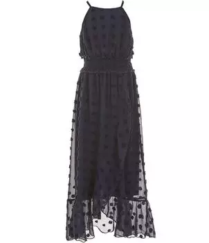 Платье без рукавов с клипсой в горошек Honey and Rosie для больших девочек 7–16 лет, синий