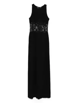 Платье без рукавов с кружевной вставкой Ermanno Scervino, черный