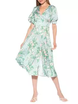 Платье без рукавов с кружевным верхом Lasercut Alexia Admor, цвет Sage Floral