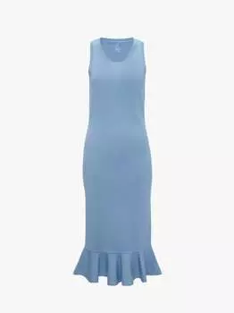 Платье без рукавов с оборками JW Anderson, голубой