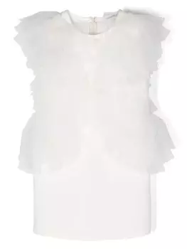 Платье без рукавов с оборками от Patrizia Pepe для девочек Patrizia Pepe Girl, белый