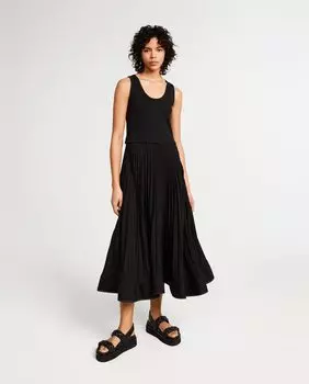 Платье без рукавов с плиссированной юбкой Claudie Pierlot, черный