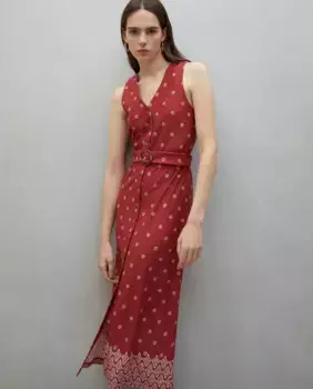 Платье без рукавов с поясом Easy Wear, красный