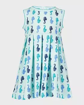 Платье без рукавов с принтом «Морской конек», размер 6–24 мес Rachel Riley, цвет Blue