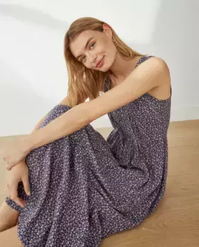 Платье без рукавов с пуговицами Southern Cotton, синий