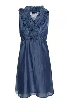 Платье без рукавов с рюшами Conquista, синий