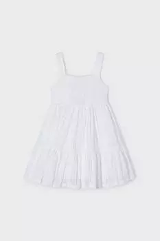 Платье без рукавов с вырезом Mayoral, белый