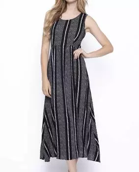 Платье без рукавов с высокой талией в черном/белом цвете PICADILLY