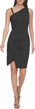 Платье без рукавов с заклепками из смешанного материала DKNY, черный