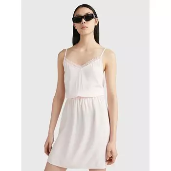Платье без рукавов Tommy Jeans Essential Lace Strap, розовый