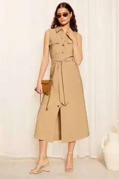 Платье без рукавов в практичном стиле с декоративным карманом Friends Like These, розовый