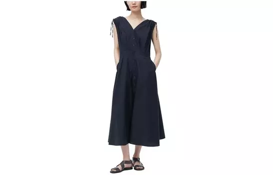 Платье без рукавов X Ines De La Fressange женское темно-синее Uniqlo