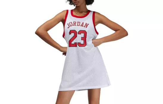 Платье без рукавов женское белое Jordan