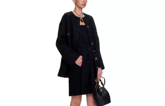 Платье без рукавов женское черное Chanel