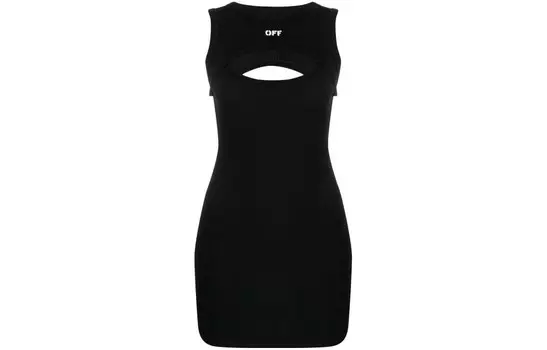 Платье без рукавов женское черное Off-White