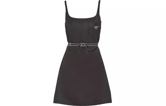 Платье без рукавов женское черное Prada