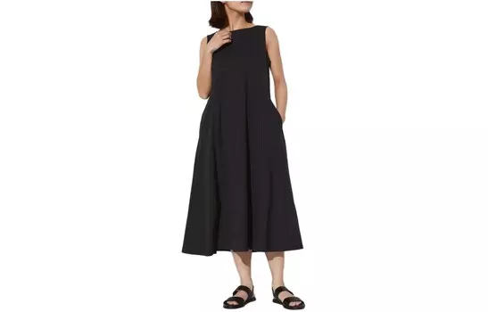 Платье без рукавов женское черное Uniqlo