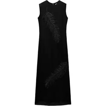 Платье без рукавов женское черное Zara