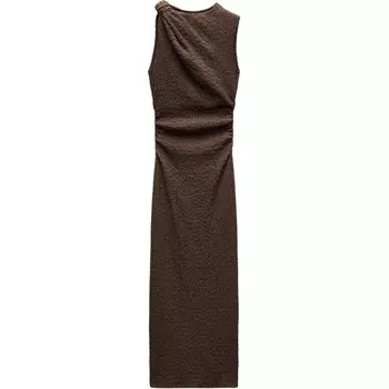 Платье без рукавов женское коричневое Zara