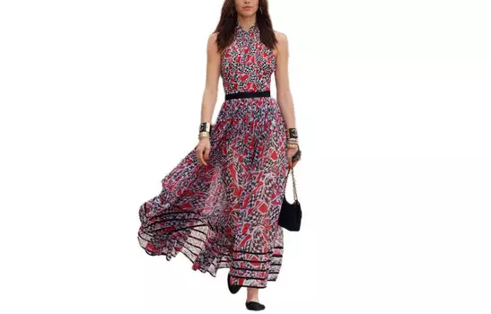 Платье без рукавов женское красное Chanel