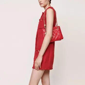 Платье без рукавов женское красное Chanel