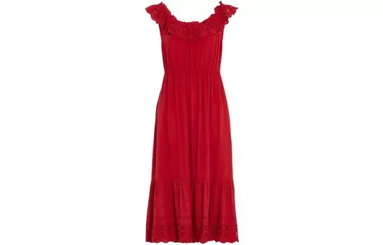 Платье без рукавов женское красное Coach