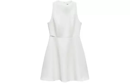 Платье без рукавов женское матово-белое Zara