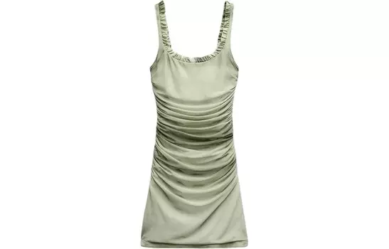 Платье без рукавов женское серо-белое Zara