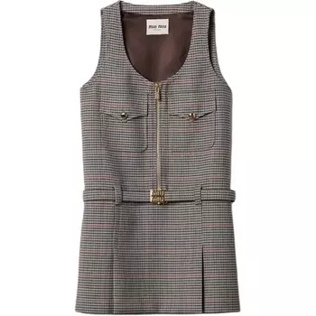 Платье без рукавов женское сланцево-пепельного цвета Miu Miu