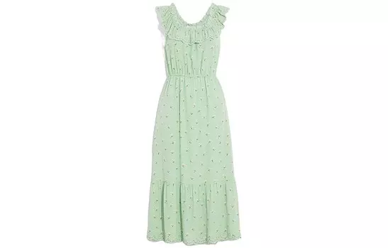 Платье без рукавов женское зеленое Coach