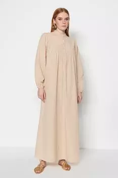 Платье - Бежевое - Skater Trendyol Modest, бежевый