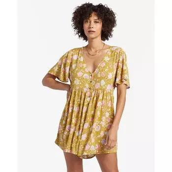 Платье Billabong Spring Daze Short Sleeve Short, зеленый