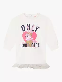 Платье Billieblush Baby Only Cool Girl, цвет слоновой кости