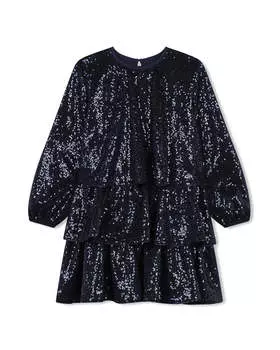 Платье Billieblush с пайетками и сборками, синий