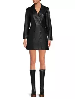Платье-блейзер Crolenda из искусственной кожи French Connection, черный