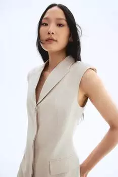 Платье-Блейзер из льняной смеси H&M, бежевый