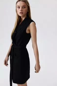 Платье-Блейзер из льняной смеси H&M, черный