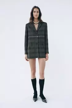 Платье-блейзер на молнии ZARA, серый мергель