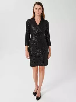 Платье-блейзер с пайетками Hobbs Carys, черный