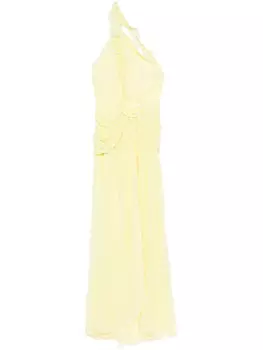 Платье Blumarine из жоржета на одно плечо, желтый