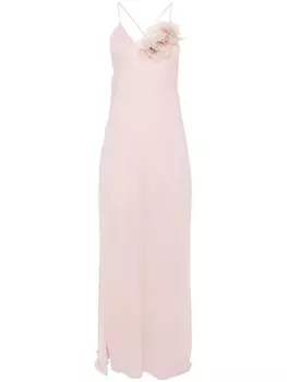 Платье Blumarine с цветочной аппликацией, розовый