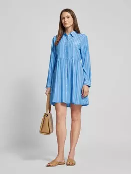 Платье-блуза расклешенного кроя с добавлением вискозы Tom Tailor Denim, светло-голубой