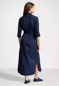 Платье-блузка BELTED COTTON MIDI SHIRTDRESS Ralph Lauren, темно-синий
