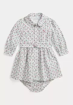 Платье-блузка BELTED OXFORD SHIRTDRESS & BLOOMER SET Ralph Lauren, кремовый