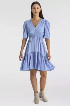 Платье-блузка BOSS ORANGE "C_Dizziano_1", с рюшами, синий