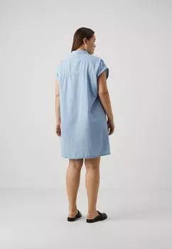 Платье-блузка CARBEA LIFE SHIRT DRESS ONLY Carmakoma, светло-голубой деним
